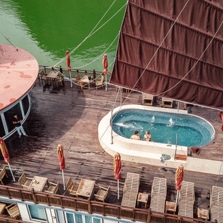Aerial view of the pool