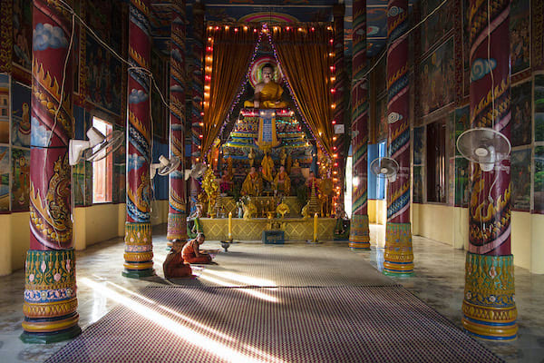 Aqua Mekong's 8-Day Mekong Expedition Downstream Day Five - Inside a Pagoda