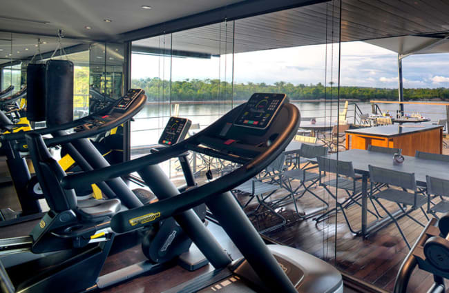Gym with the Amazon river view on Aqua Nera