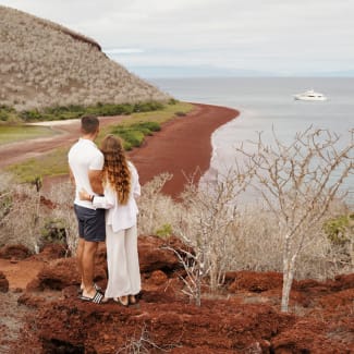 A couple looking at the landscape
