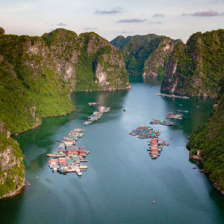 Aerial view of the fishing village